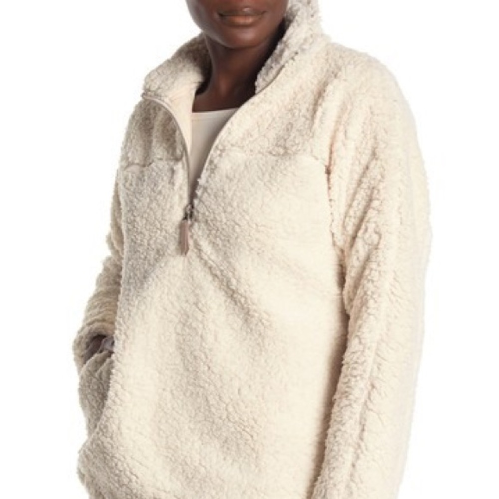 Sherpa teddy fleece pullover